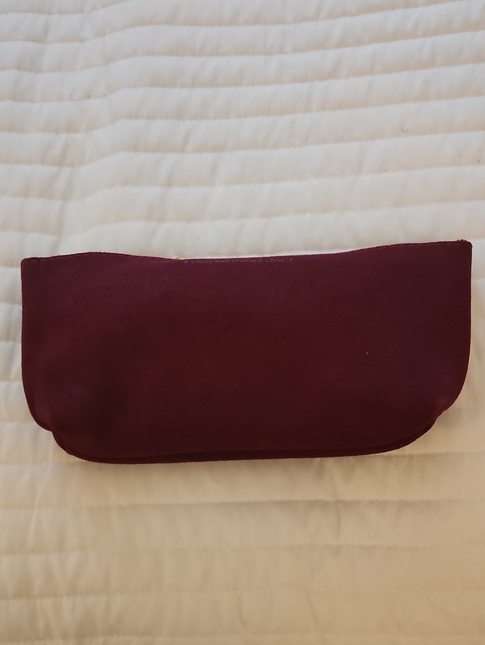 Portland Leather Women's Burgundy Suede Utility Pouch In  SuperBloom  color.
